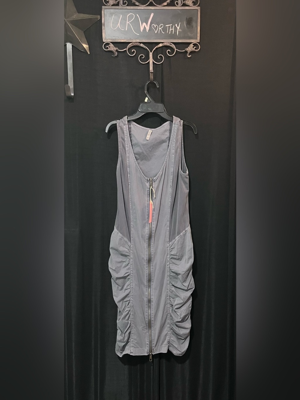 XCVI Slate Gray Scoop-Neck Top - Size Medium